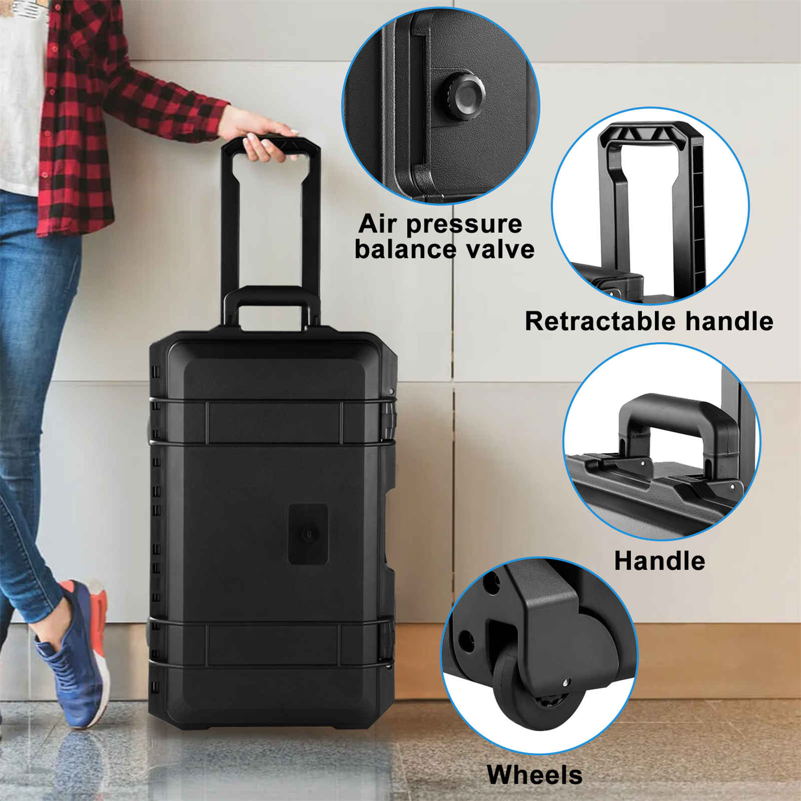 Rolling Camera Case, Portable  - Drone Hard Shell Case reseña y precio
