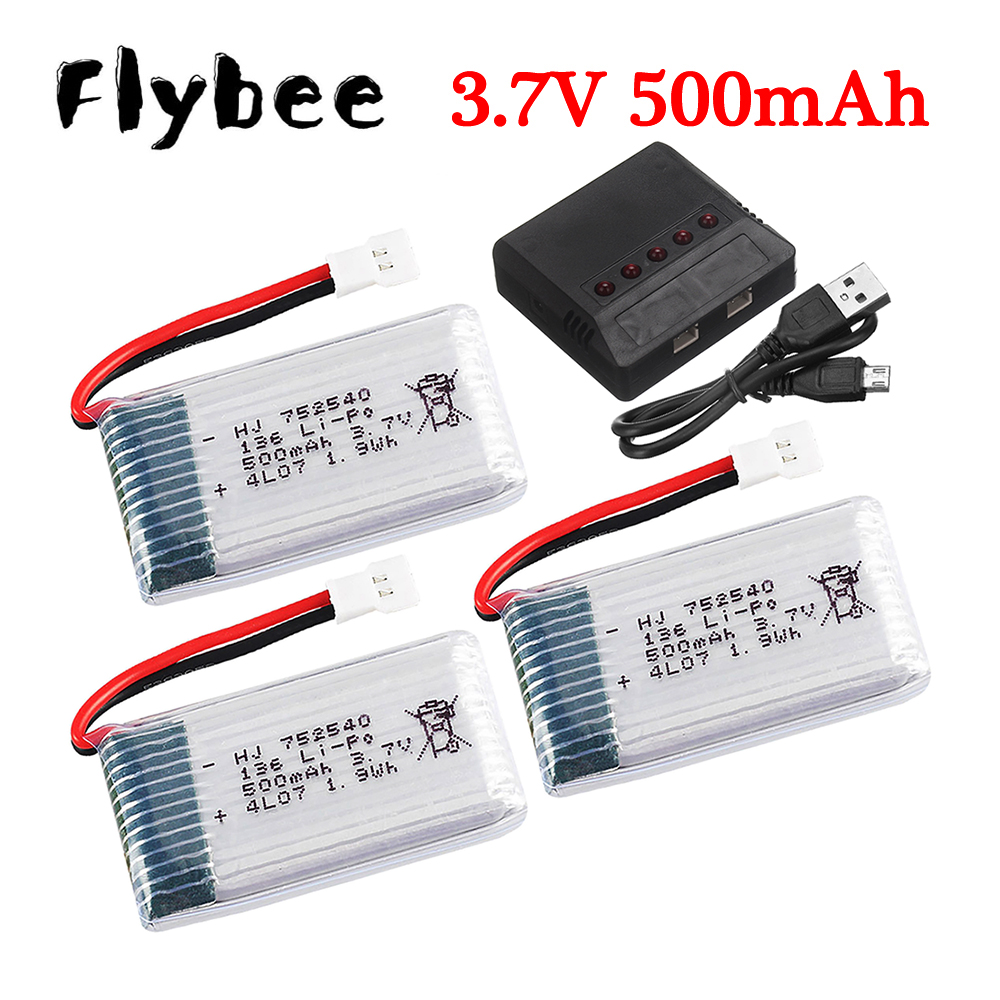 3.7V 500mAh 752540 Lipo Batter - Drone Battery Charger reseña y precio