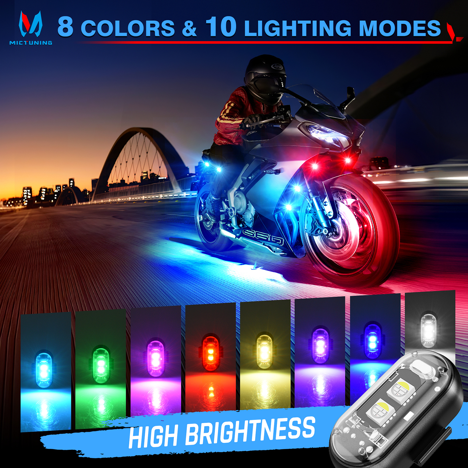 MICTUNING Wireless LED Strobe  - Drone Strobe Light reseña y precio