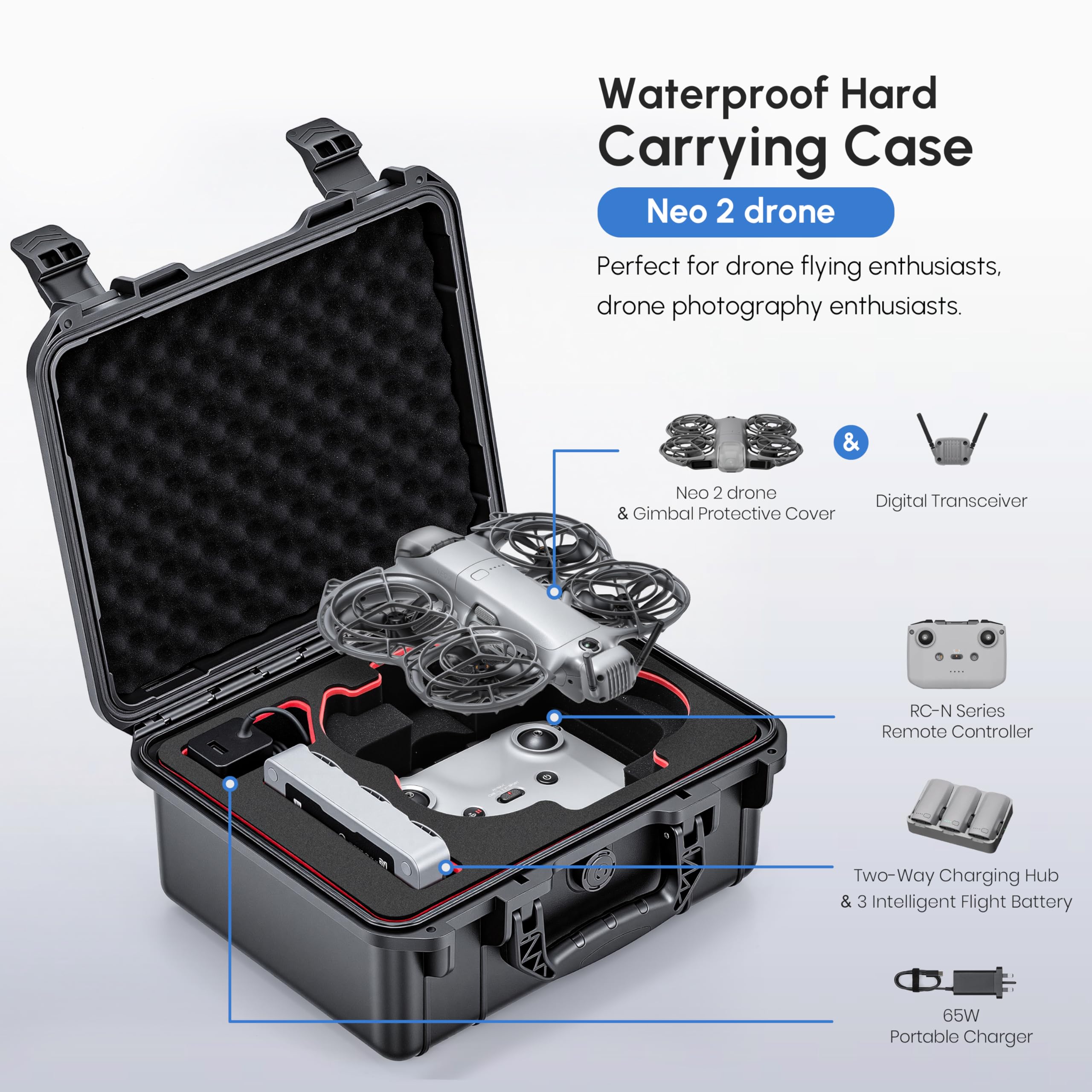 NEO 2 Case,Waterproof Hard Car - Drone Controller Hood reseña y precio