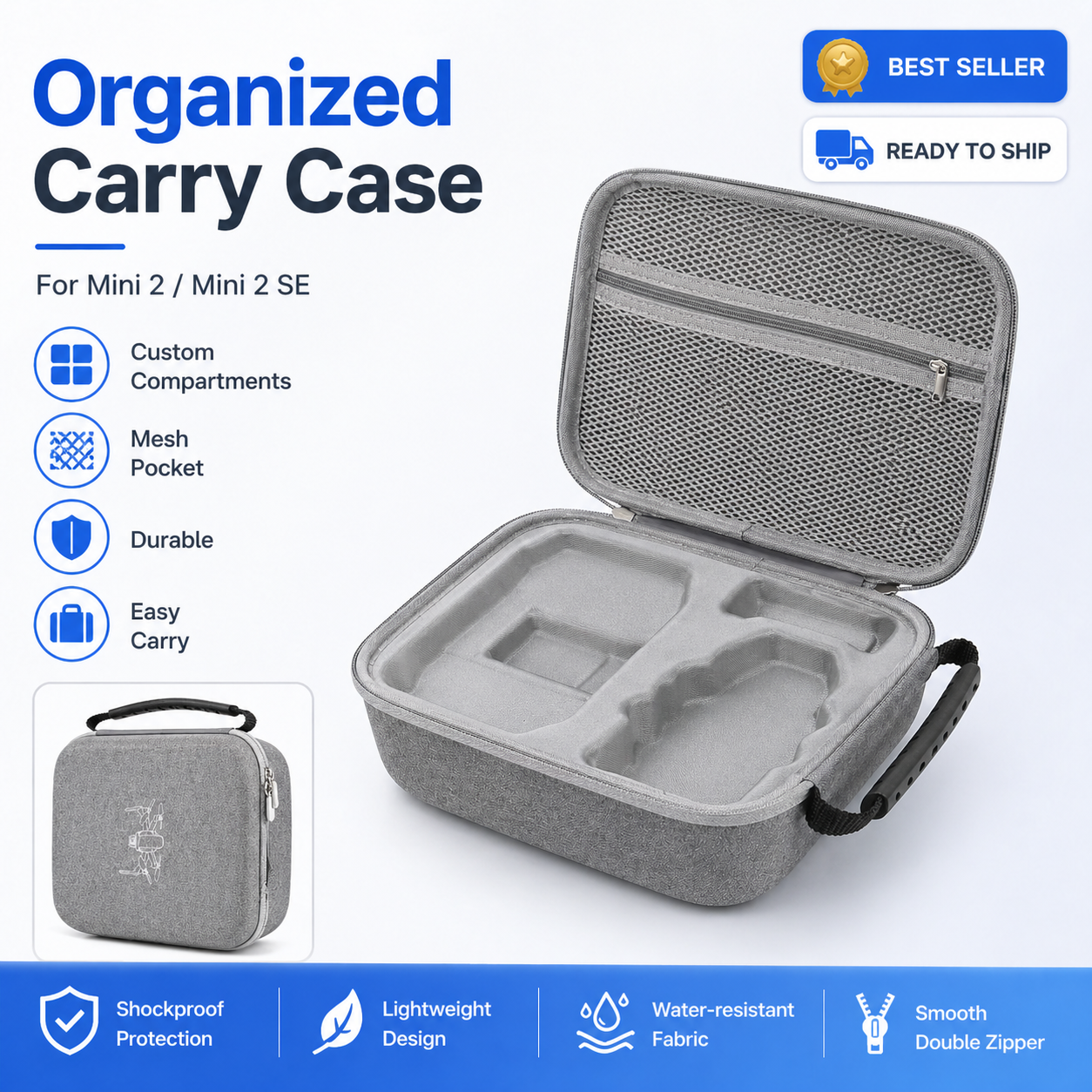 DJI Mini 2/SE Hard Shell Case  - Drone Hard Shell Case reseña y precio