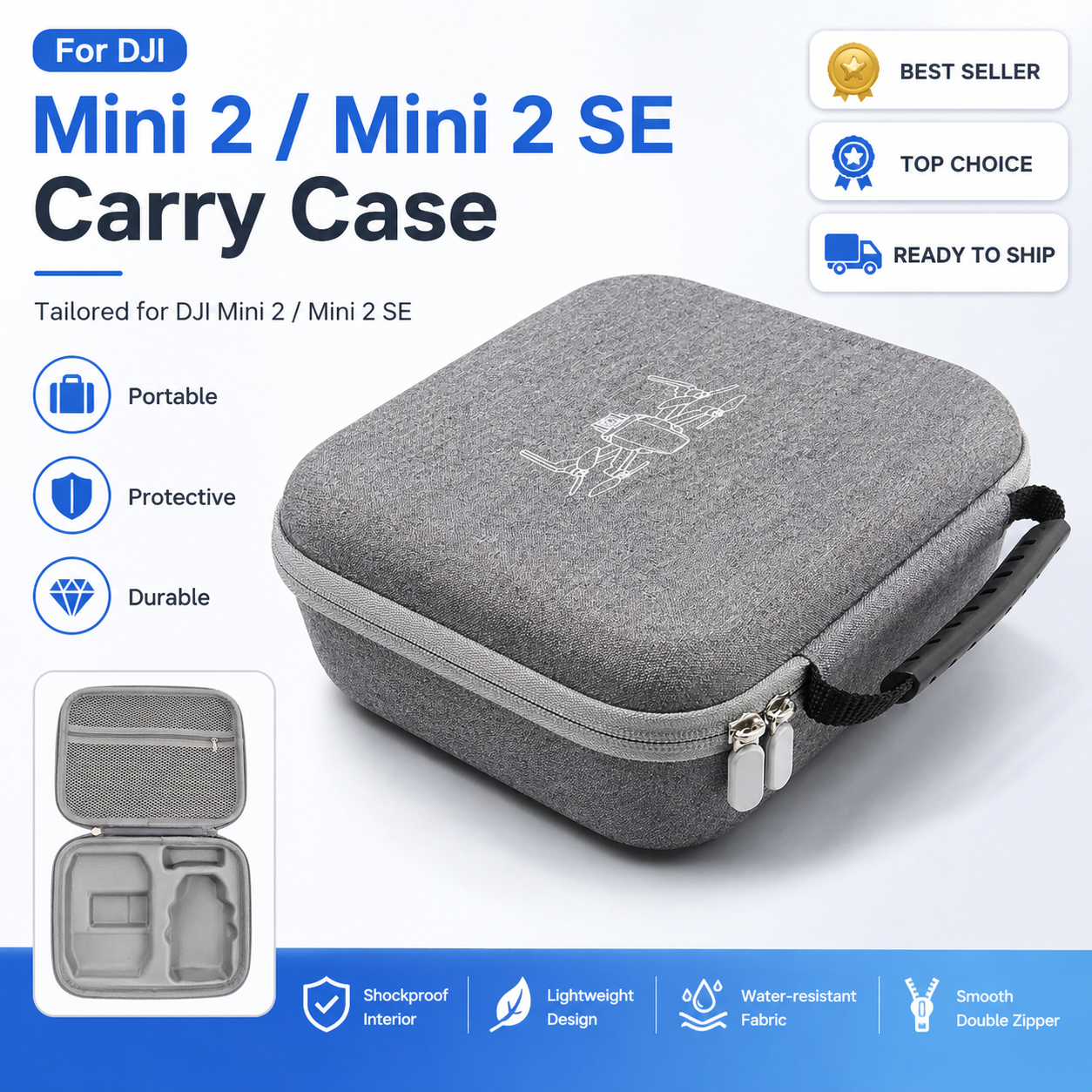 DJI Mini 2/SE Hard Shell Case  - Drone Hard Shell Case reseña y precio
