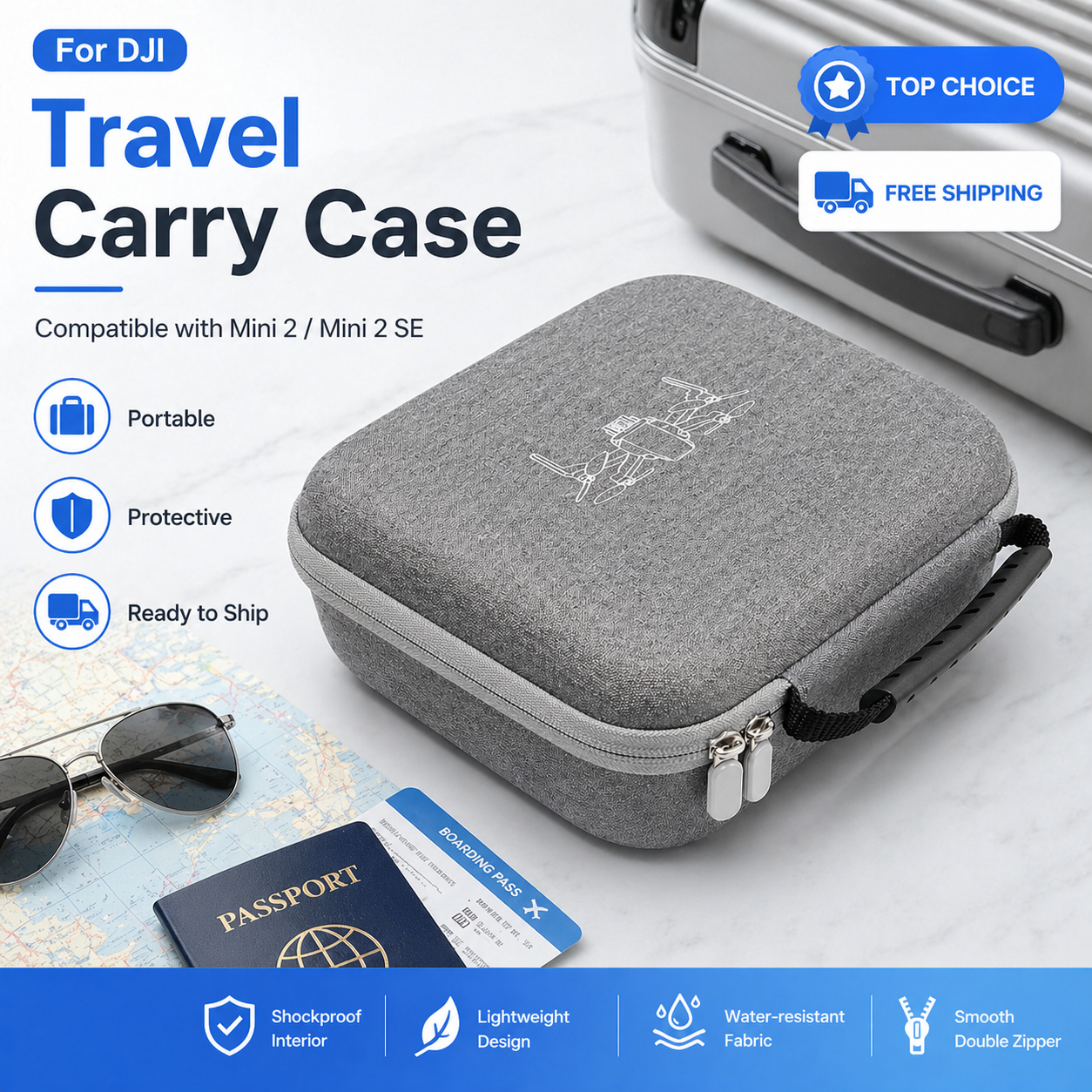 DJI Mini 2/SE Hard Shell Case  - Drone Hard Shell Case reseña y precio