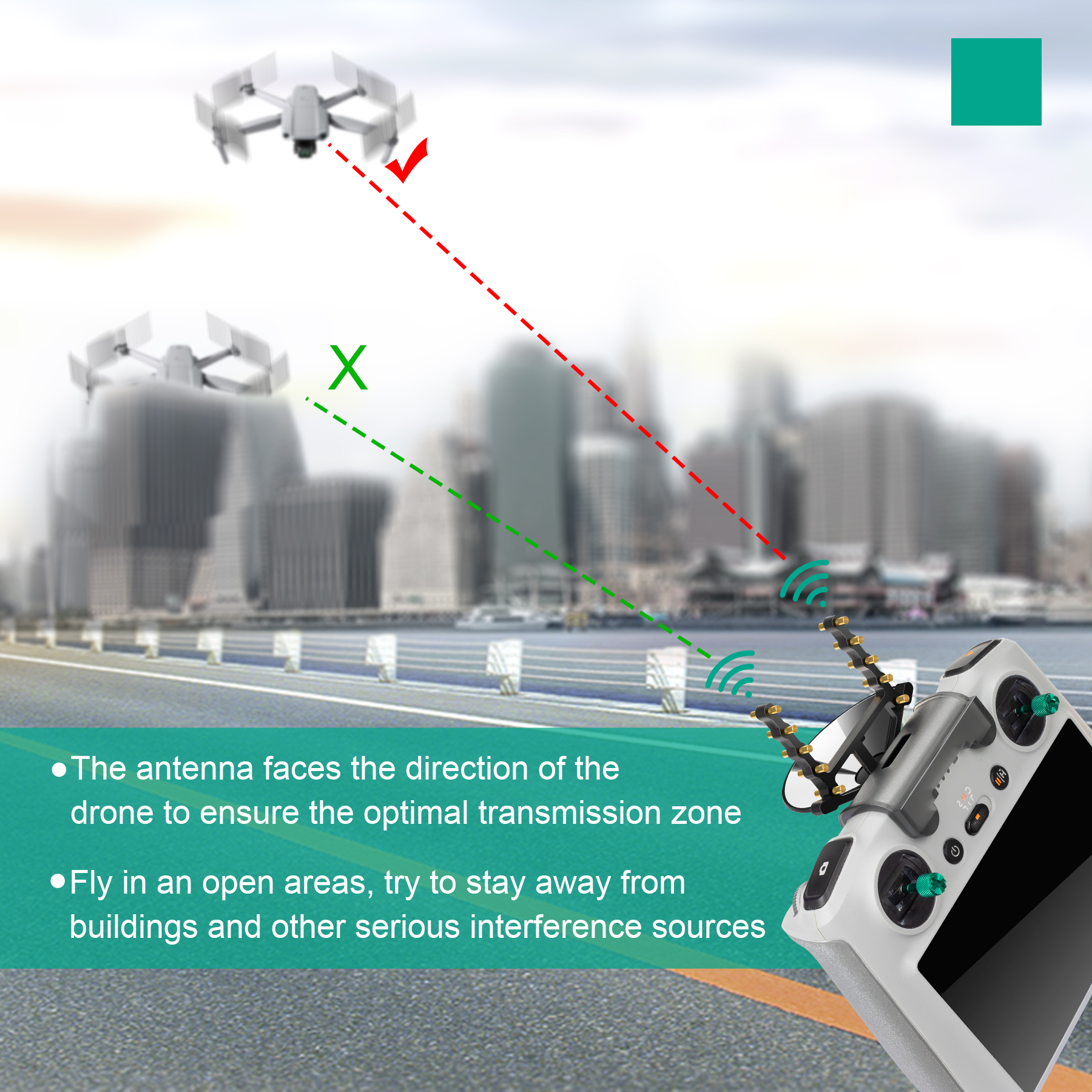 Antenna Signal Booster with Br - Drone Tablet Mount reseña y precio
