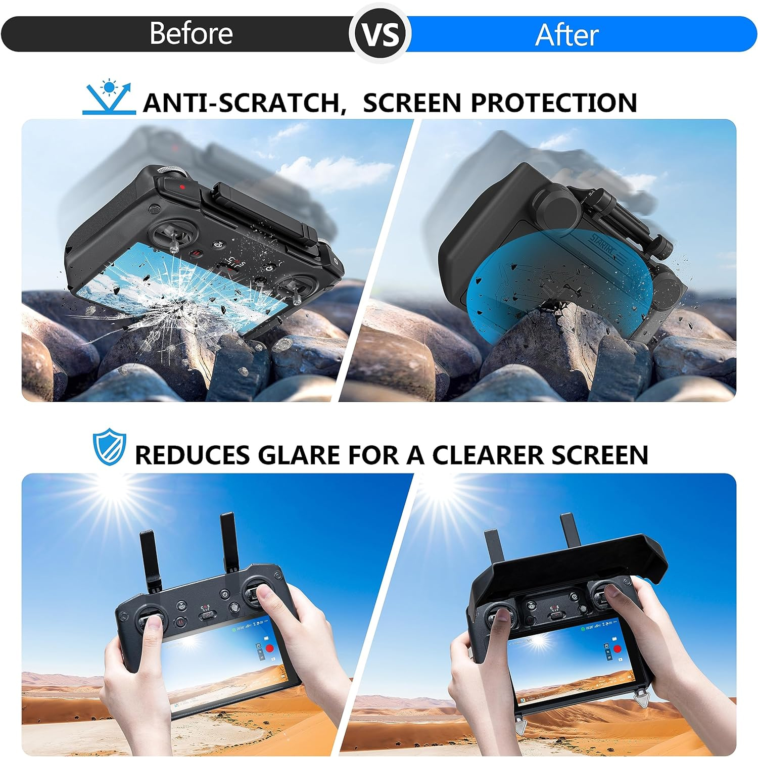 2-in-1 Sun Hood & Joystick Cov - Drone Joystick Cover reseña y precio