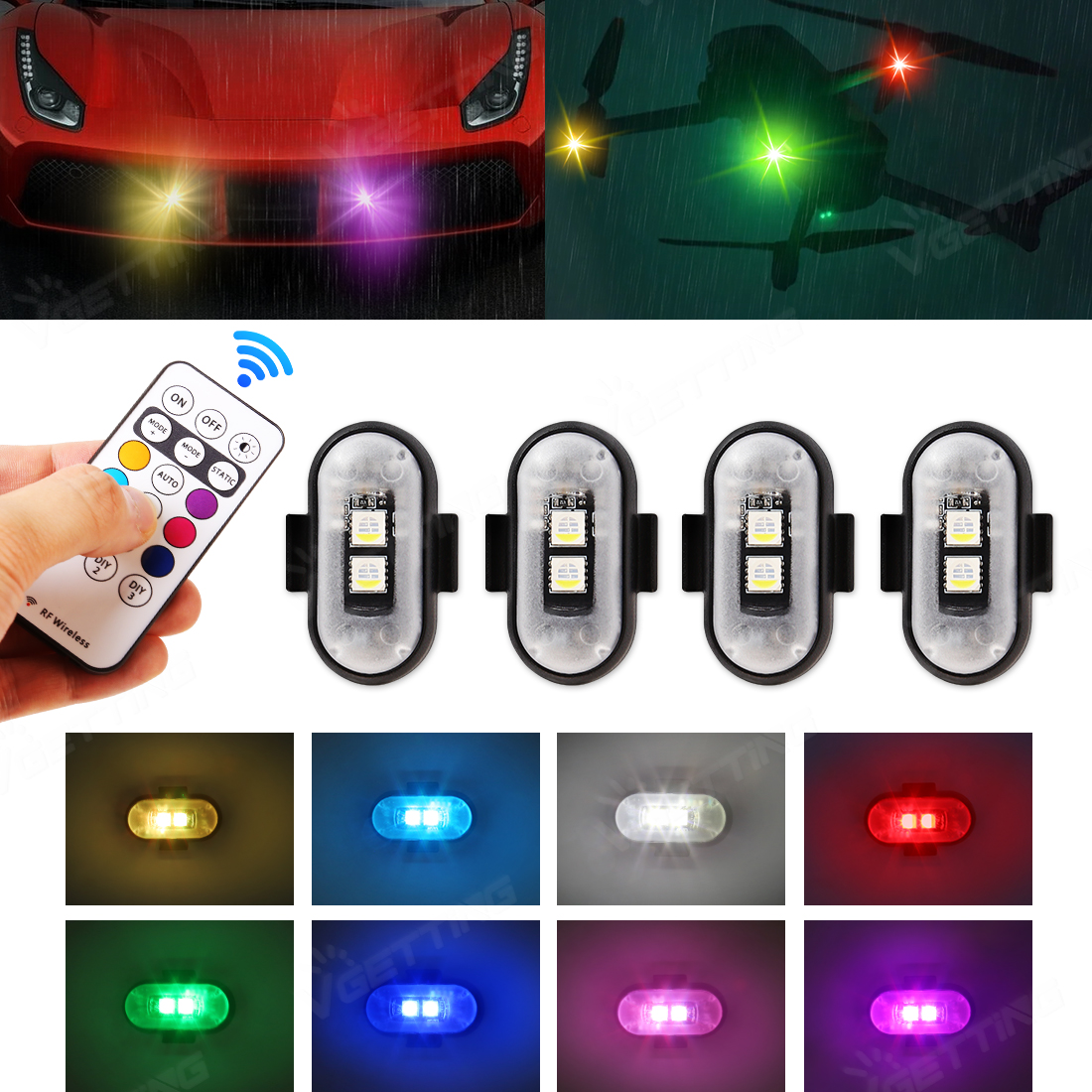 4Pcs Mini Drone Strobe Light 8 - Drone Strobe Light reseña y precio
