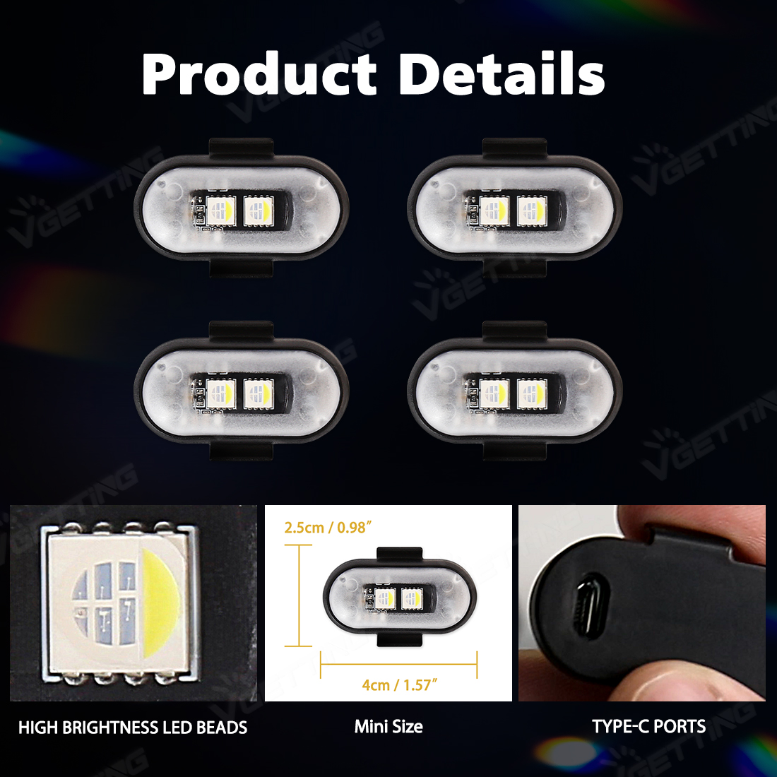 4Pcs Mini Drone Strobe Light 8 - Drone Strobe Light reseña y precio